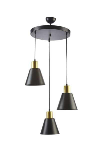 Fer Avize Trend Modern Metal Sıvama Siyah Renk Sarkıt Cafe -yemek Masası Üstü...