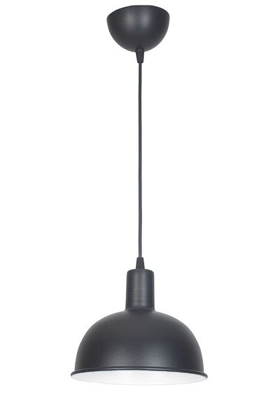 Fer Avize Prague Modern Design Black Inside White Color Metal Cafe - Kitchen Single Chandelier