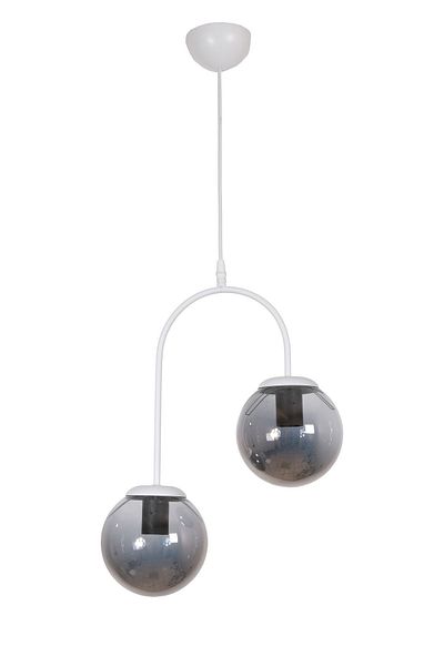 Fer Avize Janin Modern Pendant Lamp White Color Body Glass Living Room - Kitchen - Bedroom 2-Piece Chandelier