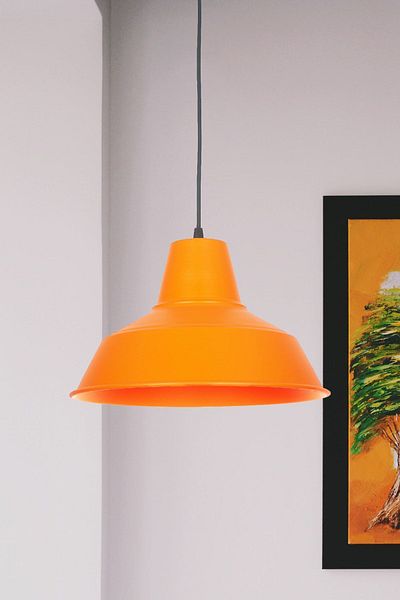 Fer Avize No33 Modern Design Orange Color Metal Pendant Lamp Cafe - Kitchen Single Chandelier