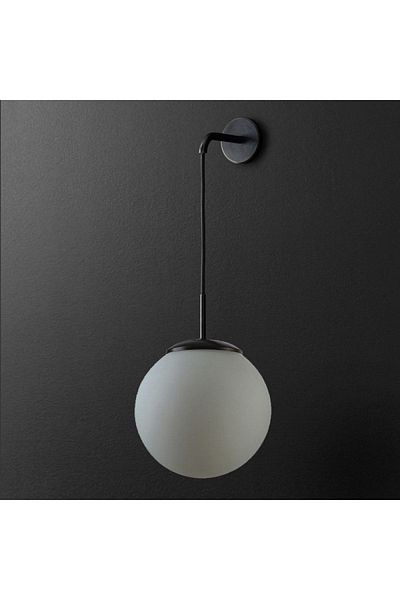 Fer Avize Walking Stick Modern Design Living Room - Hall - Black Color White Glass Wall Sconce