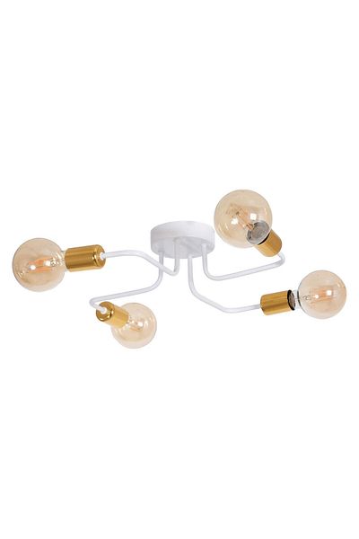 Fer Avize Scorpion Octopus Arm White Gold Color Living Room - Kitchen - Bedroom 4-Piece Chandelier