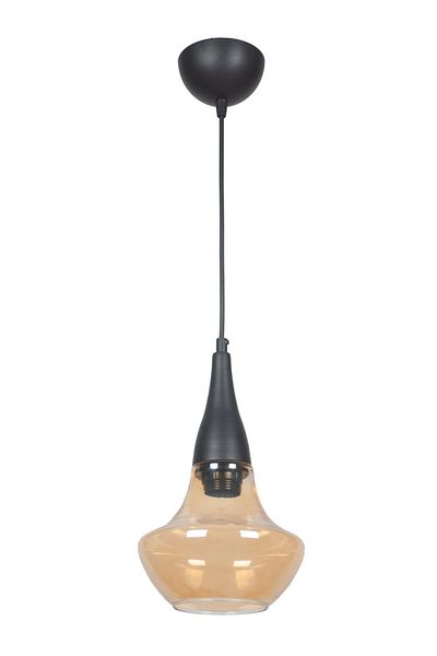 Fer Avize Fora Special Design Living Room - Bedroom - Kitchen - Honey Glass Single Chandelier