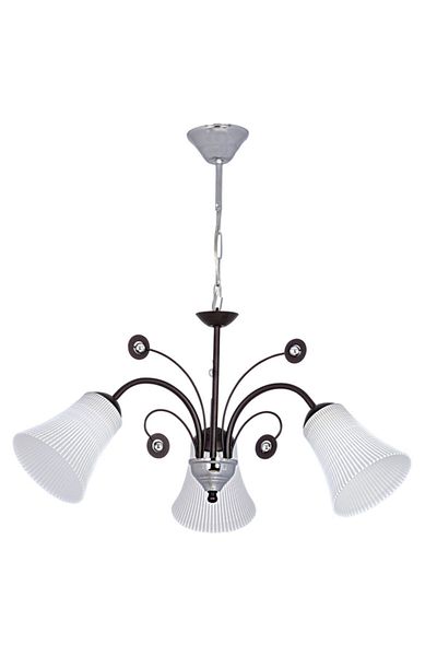 Fer Avize Idil Modern Luxury Design Black Color 1167 Glass Living Room - Kitchen - Bedroom 3-Piece Chandelier