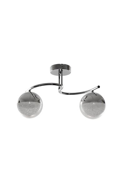 Fer Avize Fuji Modern Decorative Chrome Color Living Room - Kitchen - Bedroom 2 Led Chandelier