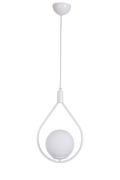 Fer Avize Deco Modern Design Cafe - Kitchen - Living Room - Hall White Color White Glass Single Chandelier