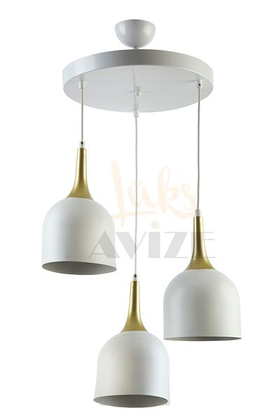 Fer Avize Reına Modern Design Metal Headboard White Color Pendant Lamp Cafe - Kitchen 3-Piece Chandelier