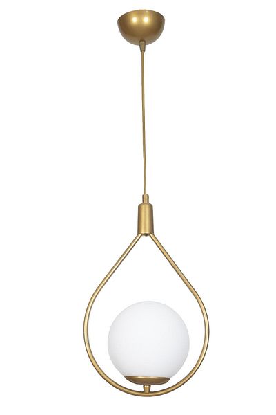 Fer Avize Deco Special Design Metal Glass Pendant Lamp Antique Color White Glass Pendant Lamp Hall - Kitchen - Living Room Single Chandelier
