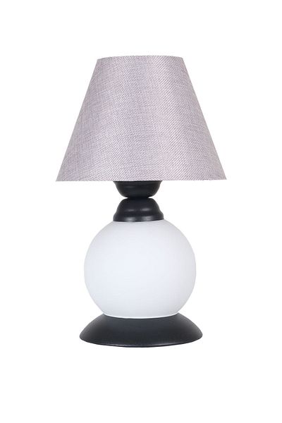 Fer Avize Noki Black Modern Design White Glass Lampshade - Table - Gray Hat Night Lamp