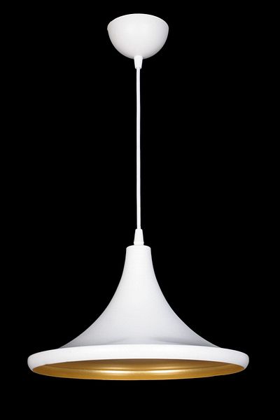 Fer Avize No20 Modern Design White Inside Gold Color Meta L Pendant Lamp Cafe - Kitchen Single Chandelier