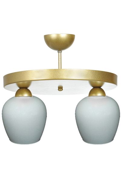 Fer Avize Amanda Modern Plofonyer Antique Color White Glass Living Room - Kitchen 2-Piece Chandelier