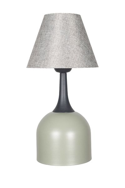 Fer Avize Reina Modern Design Gray Headed Green Base Lampshade - Table - Night Lamp