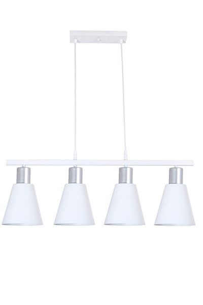 Fer Avize Trendy Modern Design Cafe Kitchen Living Room White Colored Row 4-Piece Chandelier