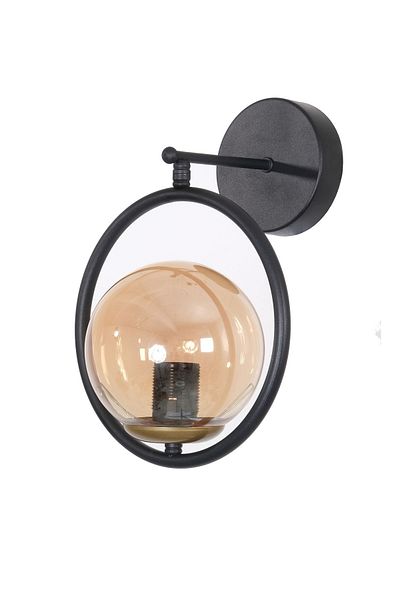 Fer Avize Lara Modern Design Black Color Honey Glass Glass - Wall Lamp - Wall Sconce