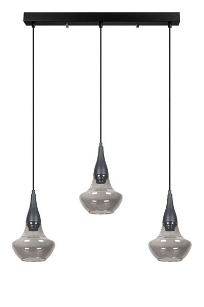 Fer Avize Fora Special Design - for Living Room and Kitchen - Dining Table Set of 3, Black Smoked Glass