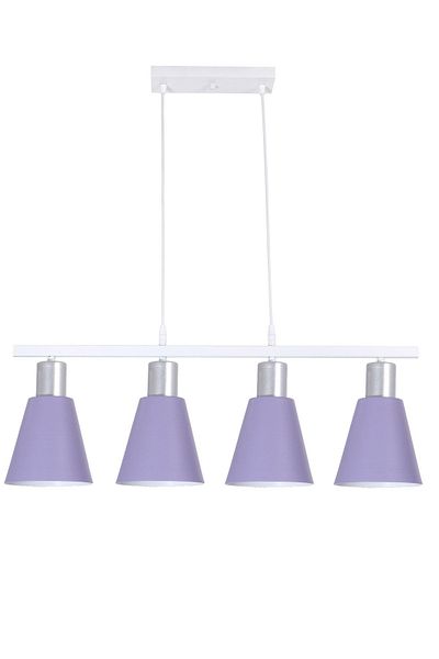 Fer Avize Trendy Modern Design Cafe Kitchen Living Room Lilac Colored Row 4-Piece Chandelier