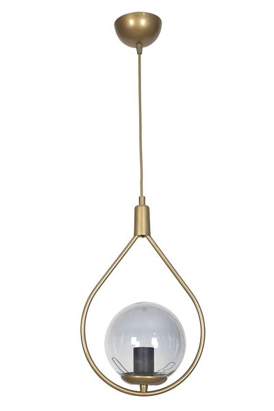 Fer Avize Deco Special Design Metal Glass Pendant Lamp Antique Color Smoked Glass Pendant Lamp Hall - Kitchen - Living Room Single Chandelier