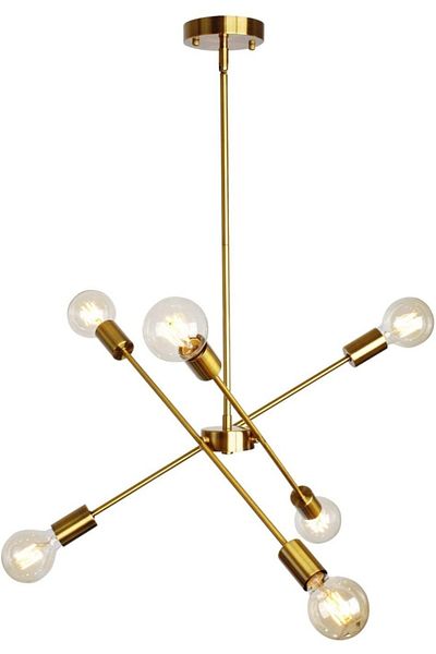 Fer Avize Eliza Modern Stylish Design Antique Color Living Room - Kitchen - Bedroom 6-Piece Chandelier (Without Bulb)