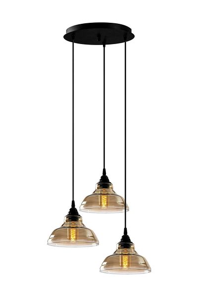Fer Avize Dilberay Luxury Modern Pendant Lamp Smoked Dining Table Top - Living Room 3-Piece Chandelier