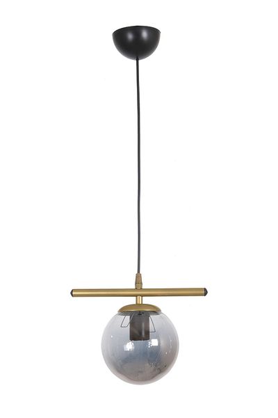 Fer Avize Ekobe Modern Design Cafe - Kitchen - Living Room - Hall Antique Color Smoked Glass Single Chandelier