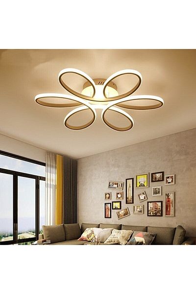 Fer Avize Papatya Modern Design Bedroom - Living Room - Kitchen Antique Color Daylight and White Led Chandelier