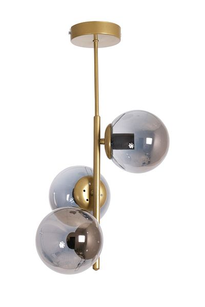 Fer Avize Ivy Modern Luxury Design Antique Color Case Smoked Glass Living Room - Kitchen - Bedroom 3-Piece Chandelier