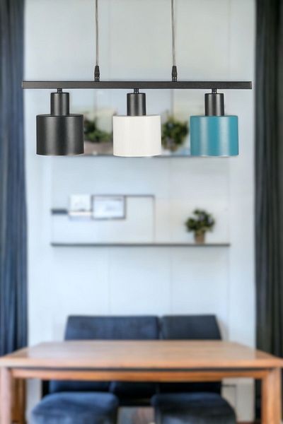 Fer Avize Mısra Special Design Modern Cafe Kitchen Living Room 3-Piece Metal Row Pendant Lamp Chandelier