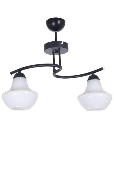 Fer Avize Fujifora Modern Design Kitchen Living Room Bedroom Black Color White Glass Chandelier of 2