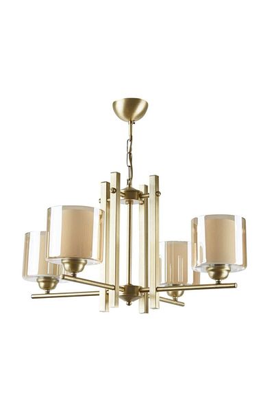Fer Avize Pierro Retro Rustic 4-Piece Chandelier - Double Glass Living Room and Bedroom