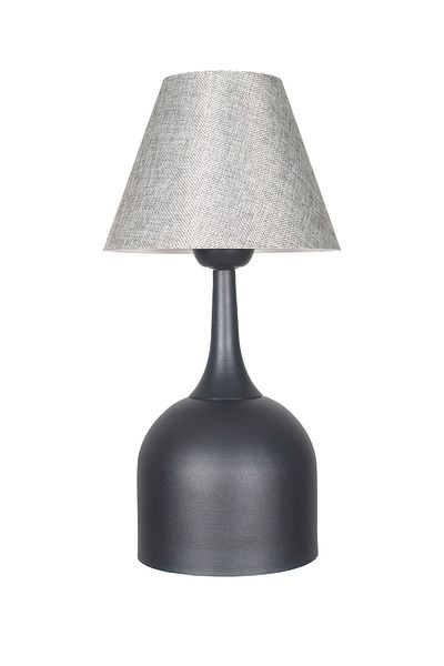 Fer Avize Reina Modern Design Gray Headed Black Base Lampshade - Table - Night Lamp