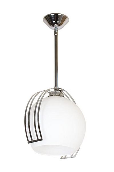 Fer Avize Home's Modern Luxury Design Chrome Color White Glass Living Room - Kitchen - Bedroom Single Chandelier