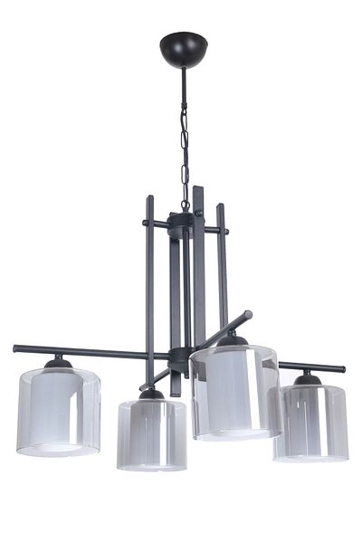 Fer Avize Pierro Modern Design Kitchen Living Room Bedroom Double Glass Smoke Color Pendant Lamp 4-Piece Chandelier