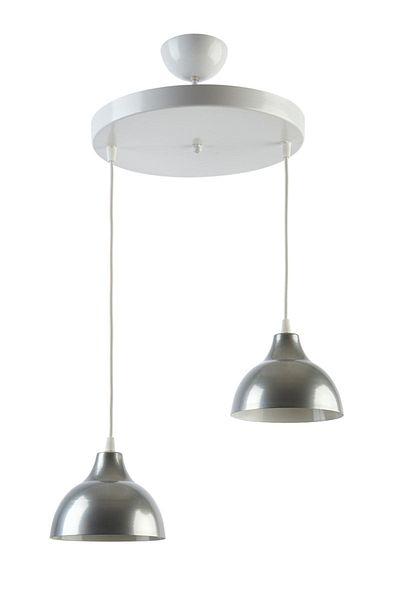 Fer Avize Kinder White Color Body Gray Color Cafe - Kitchen 2-Piece Chandelier