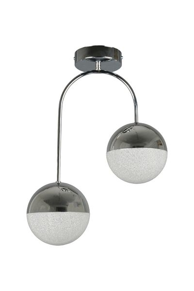 Fer Avize Janin Modern Pendant Lamp Chrome Color Body Living Room - Kitchen - Bedroom Led 2-Piece Chandelier