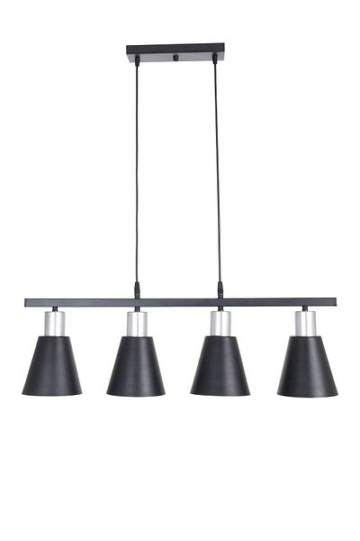 Fer Avize Trend Modern Design Kitchen Living Room Gray Lampholder Black Color 4-Piece Chandelier