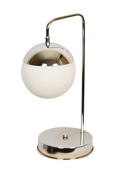 Fer Avize Rima Modern Design Chrome Color White Glass Table Lamp