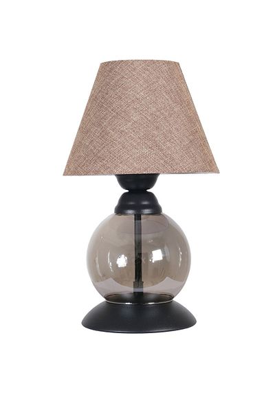 Fer Avize Noki Black Modern Design Smoked Glass Lampshade - Table - Brown Hat Night Lamp
