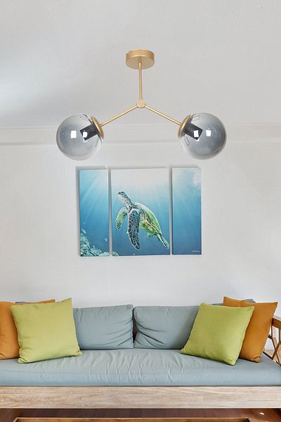 Fer Avize Focus Modern Design Living Room - Kitchen - Cafe - Hall - Bedroom Antique Color Smoked Glass Chandelier of 2