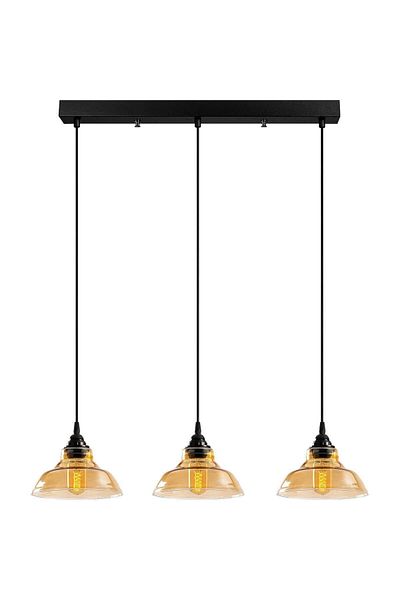 Fer Avize Dilberay Luxury Modern Row Balcony Dining Table Top - Living Room 3-Piece Chandelier