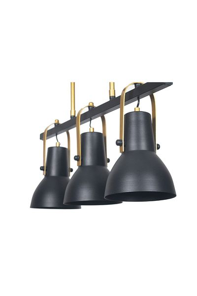 Fer Avize Relax Special Design Living Room - Kitchen - Dining Table Top Row Black Color 3-Piece Chandelier