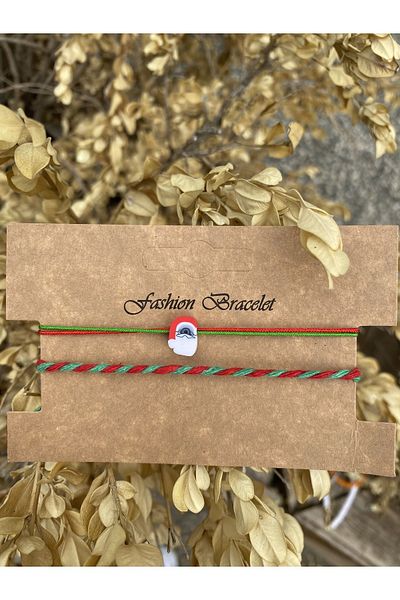 Stoneday New Year's Concept Double String Bracelet with Santa Claus Figure