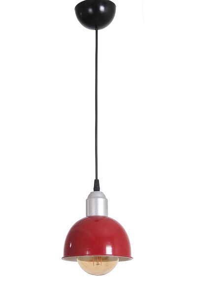 Fer Avize Bükreş Modern Design Cafe Kitchen Hall Living Room Red Color Metal Single Chandelier