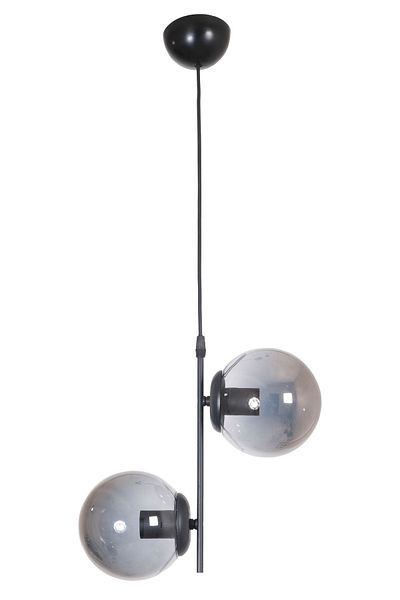 Fer Avize Vitaly 2-Piece Modern Sports Black Color Smoked Glass Living Room - Kitchen - Bedroom Antique Chandelier