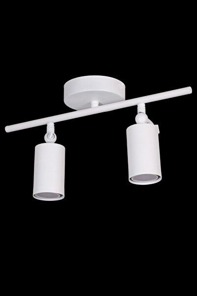 Fer Avize Spoti Modern Tasarım Beyaz Renk (BEYAZ IŞIK) Spot Ledli Sıralı Cafe - Mutfak 2 li Avize