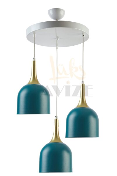 Fer Avize Reina Modern Tasarım Metal Başlık Sarkıt Cafe - Mutfak 3 Lü Avize