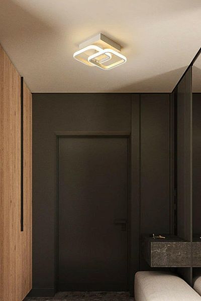 Fer Avize Enisa Modern Design White Color Living Room Kitchen Hall White Led 2-Piece Chandelier