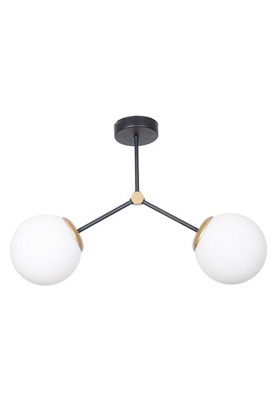 Fer Avize Focus Modern Design - 2-Piece Chandelier White and Black Gold Color Kitchen, Cafe and Bedroom Set