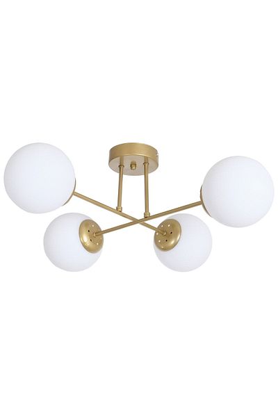 Fer Avize Cross Modern Design Antique Color White Glass Living Room - Kitchen - Bedroom 4-Piece Chandelier