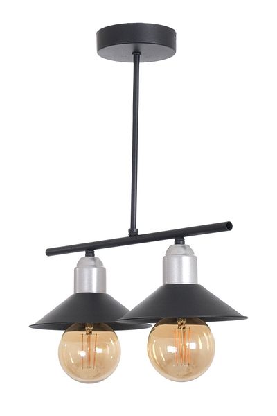 Fer Avize Midyat Modern Design Bedroom - Living Room - Kitchen - Cafe Black Color 2 Piece Chandelier