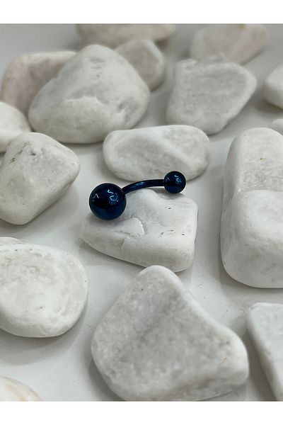 Karınca Piercing Indigo Blue Non-Stone Flat Belly Piercing - Surgical Steel Piercing